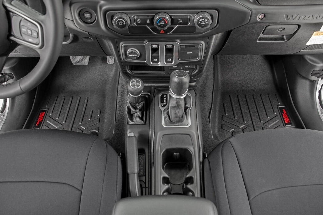 Heavy Duty Floor Mats Front & Rear w/o Under Seat Lockable Storage-20 Gladiator JT Rough Country #M-61505