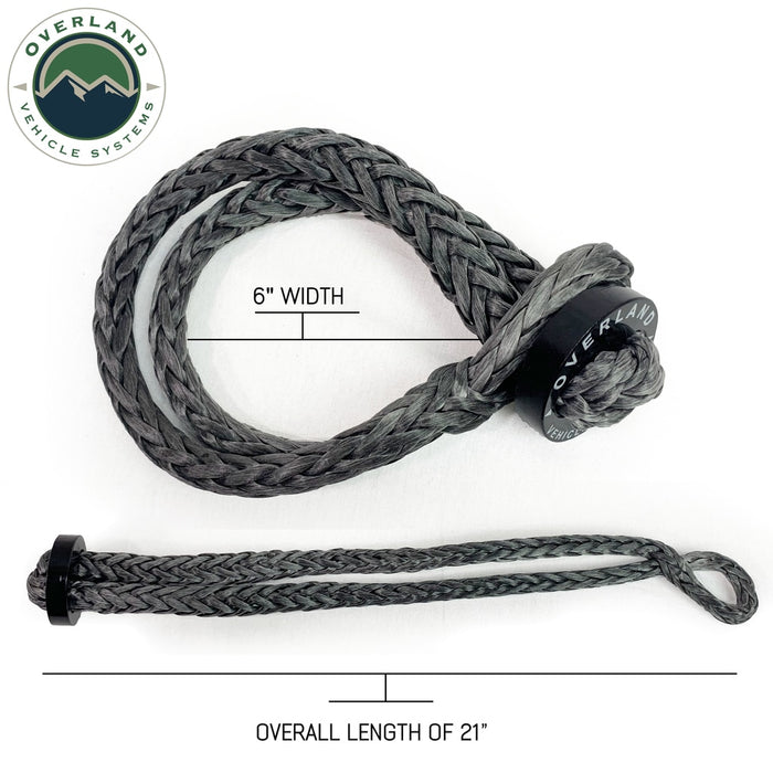 22 Inch Soft Shackle 5/8 Inch Diameter Soft Shackle Recovery 44,500 lbs With 2.5 Inch Steel Collar and Storage Bag Overland Vehicle Systems #19159919