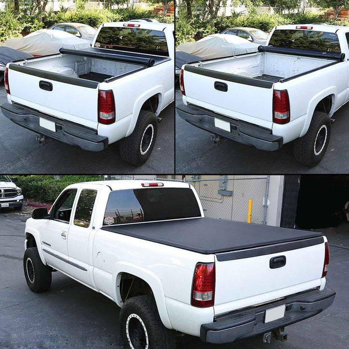 EAG Fit for 07-14 GMC Sierra+Chevrolet Silverado 6.5ft 78" Short Truck Bed Roll up Tonneau Cover (R33307) PN# R33307
