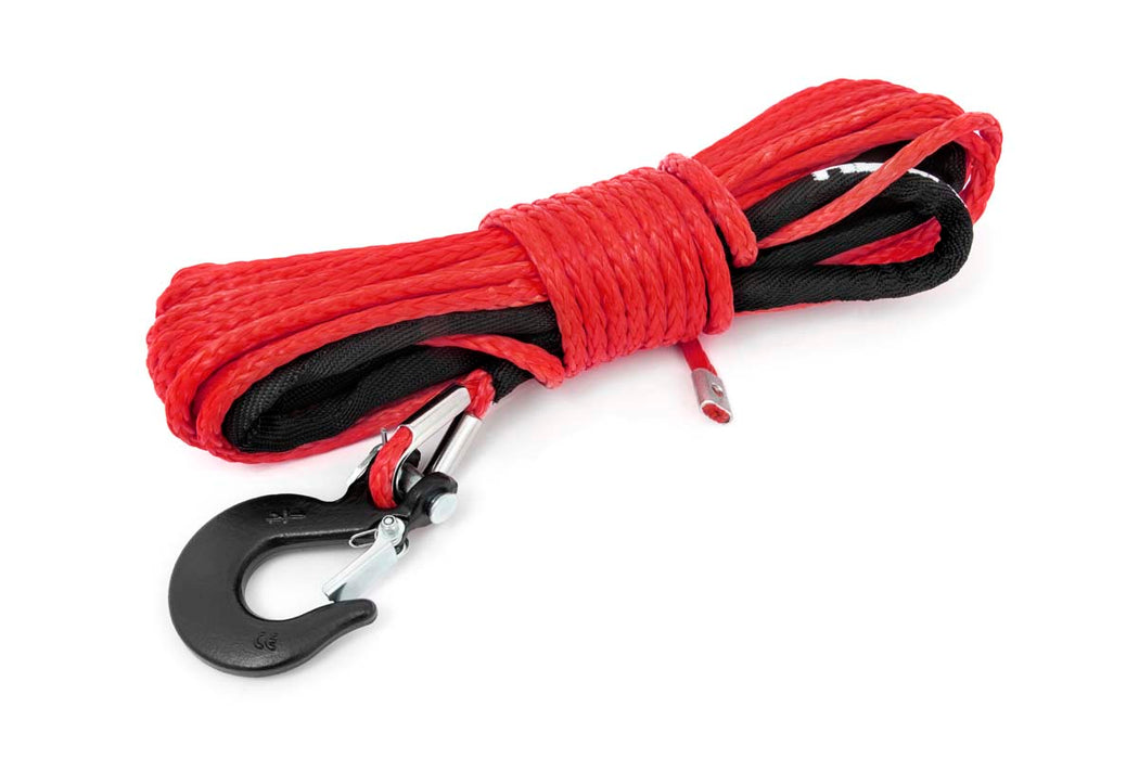 Red 1/4 Inch Synthetic Winch Rope UTV, ATV Rough Country #RS161